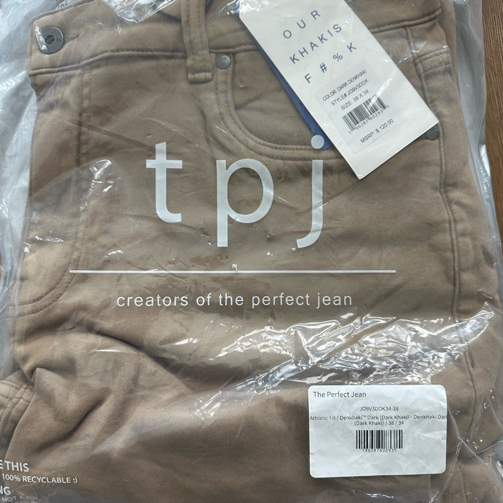 NWT The Perfect Jean Men's Classic Tan Straight Jeans stretch 38 x 34 Tall - Picture 3 of 9